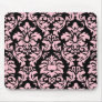 Pink On Black Damask usepad
