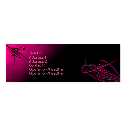 Pink on Black Flourish Profile Card Business Card Templates