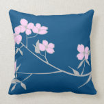 Pink on blue Dog wood blossoms Mojo Pillows pillows