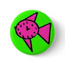 Pink on Green Clockfish Pin buttons