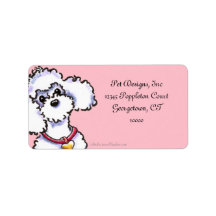 Pink on Pink Collar Poodle Personalized Address Label