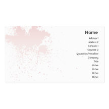 Pink On White Splatter - Business Business Card Template