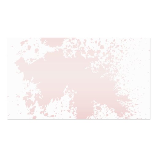 Pink On White Splatter - Business Business Cards (back side)