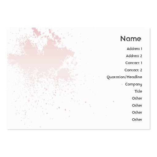 Pink On White Splatter - Chubby Business Cards (front side)