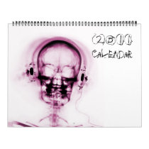 Pink on White X-Ray Vision Skeleton 2011 Calendar
