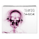 Pink on White X-Ray Vision Skeleton 2011 Calendar
