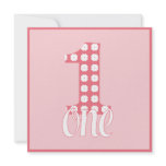Pink One Party Invitation