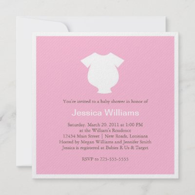 Onesie Baby Shower Invitations on Pink Onesie Baby Shower Personalized Invitations From Zazzle Com