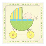 Pink or Blue? Baby in Carriage Neutral Baby Shower Invites