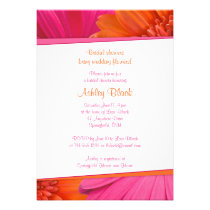 Pink Orange Daisy Wedding Bridal Shower Invitation