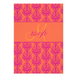 Pink Orange Damask Wedding RSVP for Square Invites