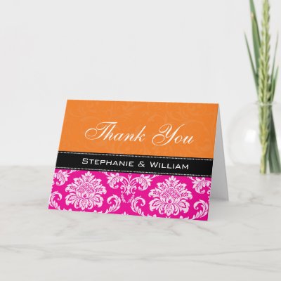 DIY wedding invitations kits by The Thank You Company Purple Yellow Damask 