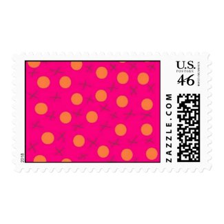 pink orange dot abstract postage stamp stamp