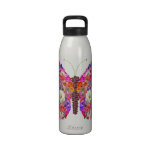 Pink Orange Floral Butterfly Girly Cute Collage Reusable Water Bottles