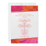Pink Orange Gerber Daisy Confirmation Invitation