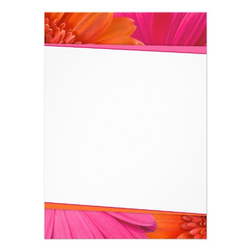 Pink Orange Gerber Daisy Confirmation Invitation