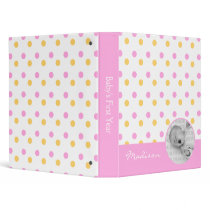 Pink/Orange Polka Dots binders by heartlocked Pink/Orange Polka Dots binders
