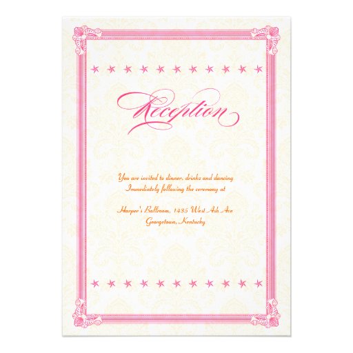 Pink & Orange Poster-Style Wedding Invite