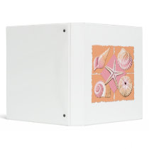 Pink & Orange Sea Shells Vinyl Binders