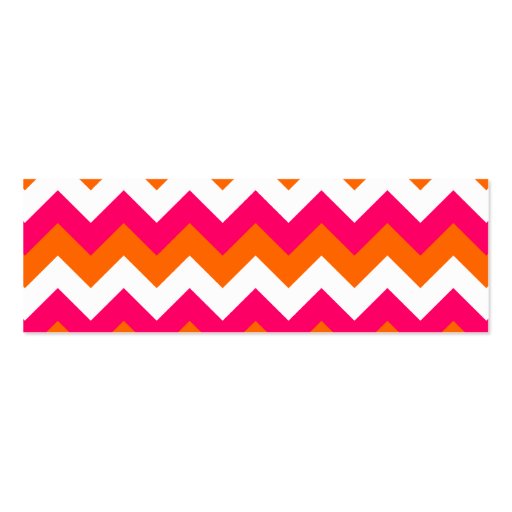 Pink Orange White Zigzag Business Card Template (front side)