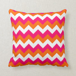 Pink Orange White Zigzag Pillows