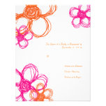 Pink & Orange Wild Flowers Wedding RSVP Personalized Invites