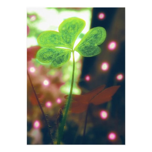 Pink Orb Lights Clover Custom Announcements