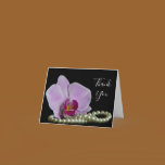 Pink Orchid and Pearls Wedding Thank You Note Card cards