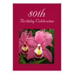 Pink Orchid Birthday Celebration Invitation