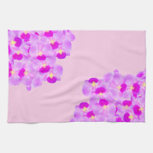 Pink Orchid Bouquet Kitchen Towels