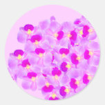 Pink Orchid Bouquet Round Stickers
