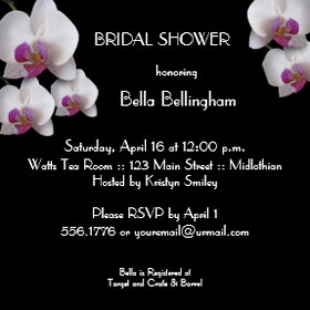 Pink Orchid Bridal Shower Invitation invitation