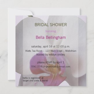 Pink Orchid Bridal Shower Invitation invitation