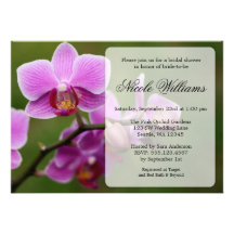 Pink Orchid Bridal Shower Personalized Invite