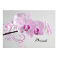 Pink Orchid Elegance Post Wedding Brunch Invite