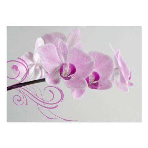 Pink Orchid Elegance Thank You Favor Tags Business Cards (front side)
