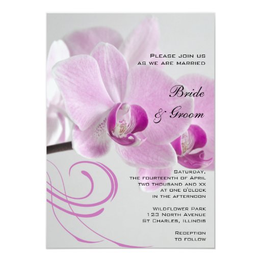 Pink Orchid Elegance Wedding Invitation | Zazzle