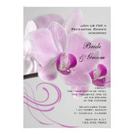 Pink Orchid Elegance Wedding Rehearsal Dinner Personalized Invite