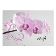 Pink Orchid Elegance Wedding RSVP Response Card