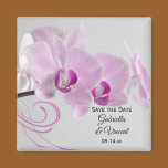Pink Orchid Elegance Wedding Save the Date Magnet magnets
