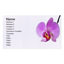 Pink Orchid Flower Business Cards