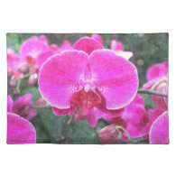 Pink orchid flower, floral photography place mat