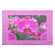 Pink orchid flower, floral photography placemat