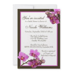 Pink Orchid Flowers Bridal Shower Custom Announcements