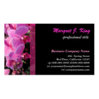 pink orchid flowers business card template