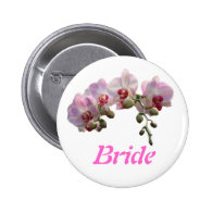 pink orchid flowers wedding button