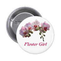 pink orchid flowers wedding button