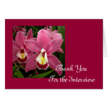 Pink Orchid Interview Thank You Card