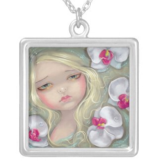 Pink Orchid Nymph NECKLACE flower fairy necklace