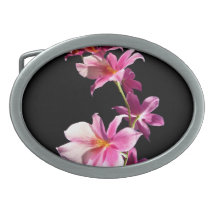 Pink Orchid. Oval Belt Buckle